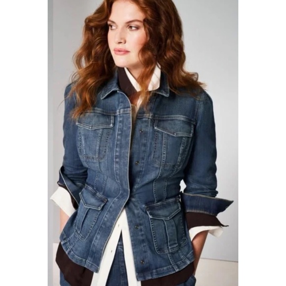 Spanx Denim Jean Jacket Size XS - Picture 10 of 16